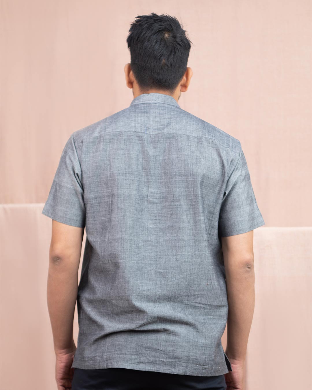 Half Sleeve Short Kurta Steel Grey